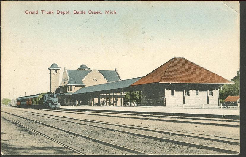 Grand Trunk Railroad Station C 1909